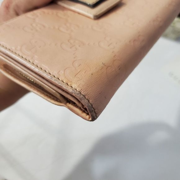 GUCCI Authentic Guccissima monogram GG pink zip wallet - Picture 10 of 15